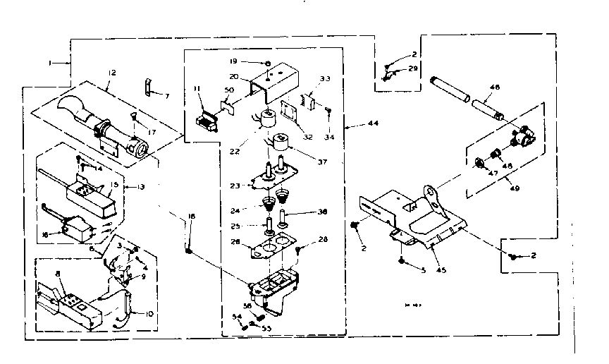 Burner Assembly 1 Diagram and Parts List for 1106117254  Kenmore Dryer