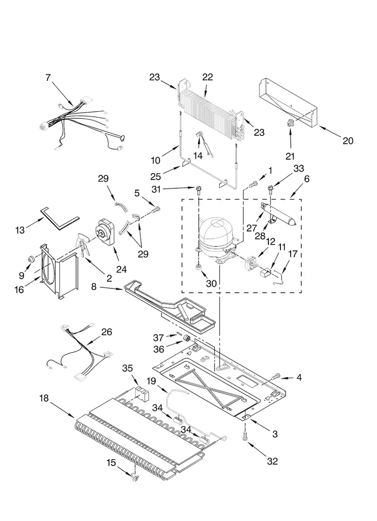 Unit Parts Diagram and Parts List for GX5SHDXTQ11  Whirlpool Refrigerator
