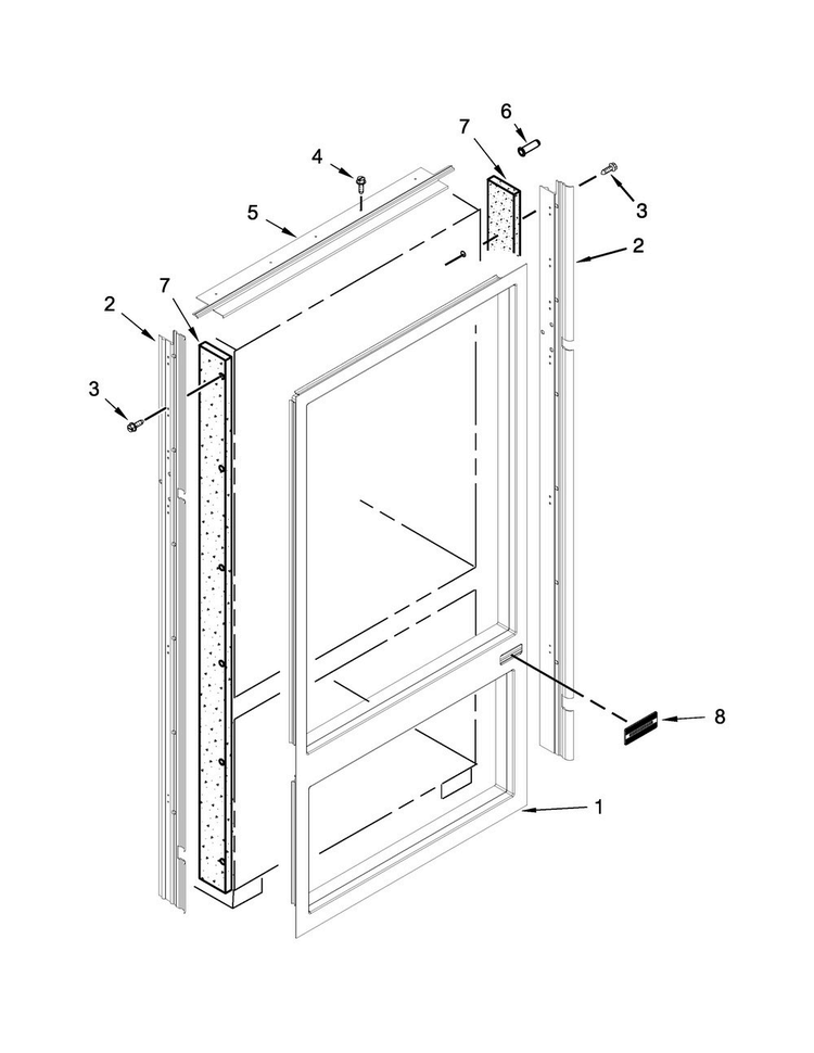 Cabinet Trim Parts Diagram and Parts List for KBBR306ESS00  KitchenAid Refrigerator