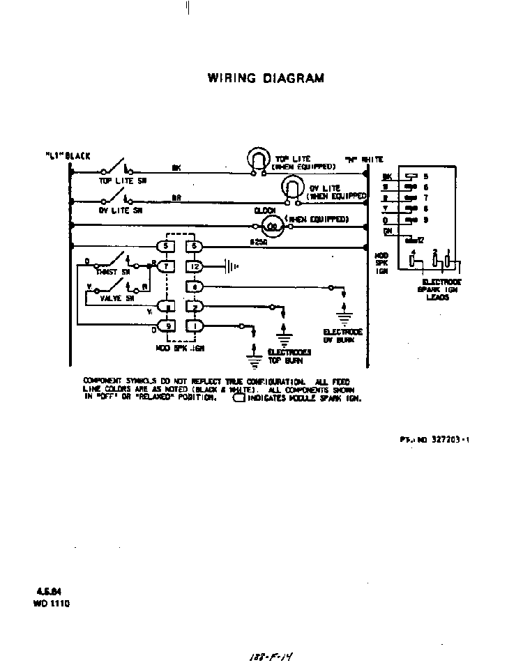 Wiring Diagram Diagram and Parts List for F4057*1  Roper Range