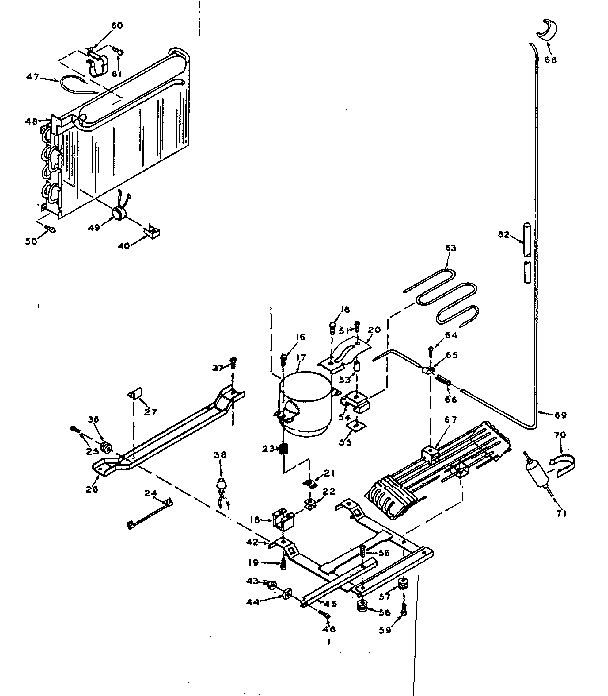 Refrigerator Unit Parts Diagram and Parts List for 106U16G1  Kenmore Refrigerator