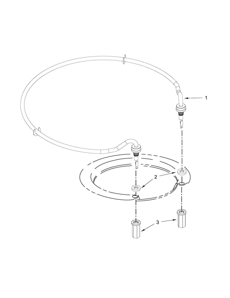 Heater Parts Diagram and Parts List for WDT780SAEM0  Whirlpool Dishwasher
