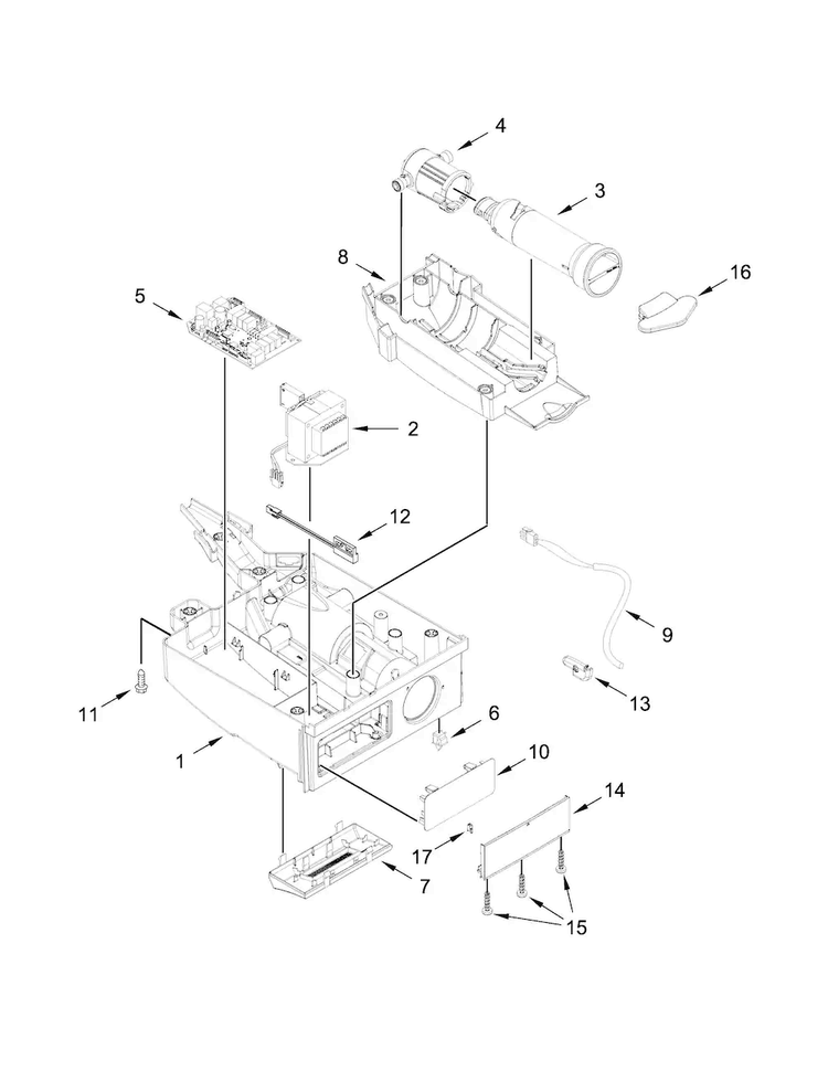 Control Panel Parts Diagram and Parts List for KUIC15POZP1  KitchenAid Ice Maker