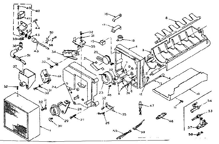 Icemaker Parts Diagram and Parts List for 106W14GIML5  Kenmore Refrigerator