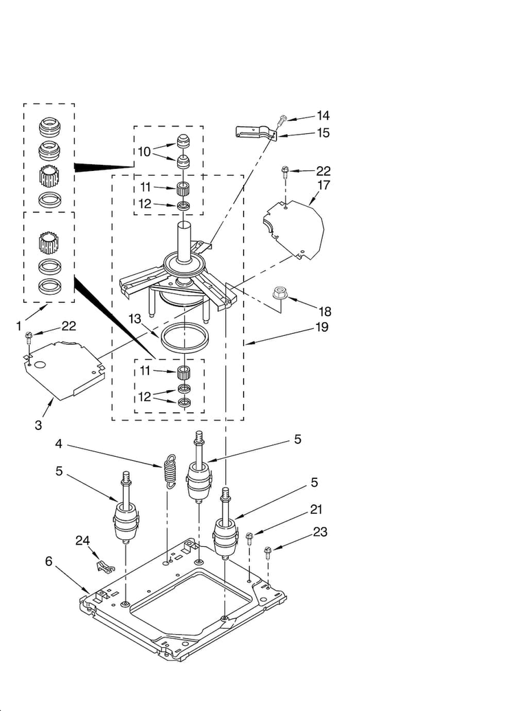 Machine Base Parts Diagram and Parts List for 11088752796  Kenmore Washer Dryer Combo