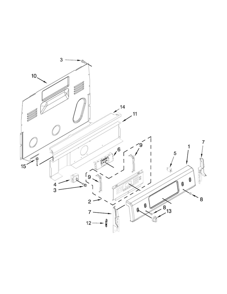 Control Panel Parts Diagram and Parts List for KERS202BSS1  KitchenAid Range