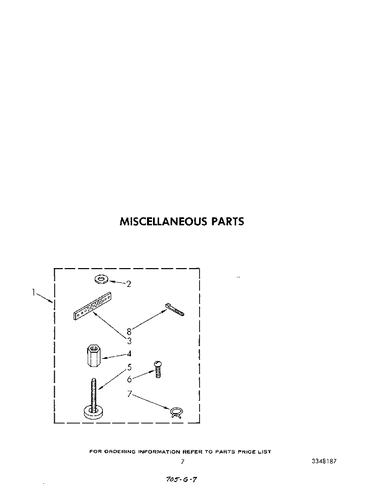 MISCELLANEOUS Diagram and Parts List for 3LA5580XSW0  Whirlpool Washer
