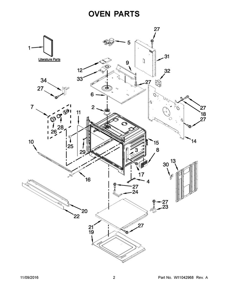 Oven Parts Diagram and Parts List for WOS92EC0AE04  Whirlpool Wall Oven