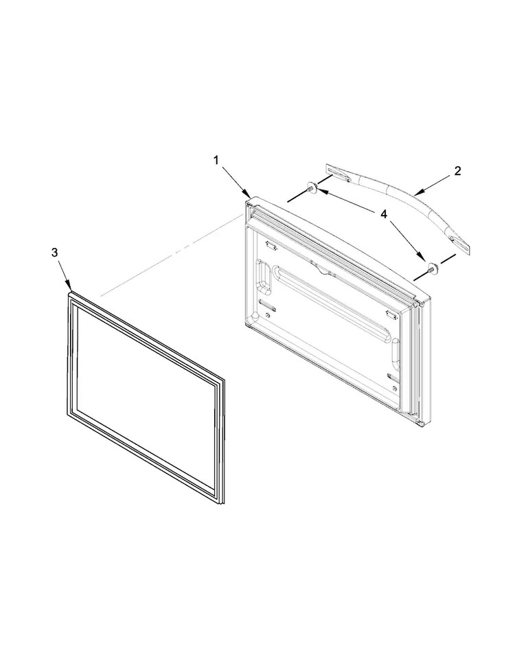 Freezer Door Parts Diagram and Parts List for WRF532SMBB00  Whirlpool Refrigerator