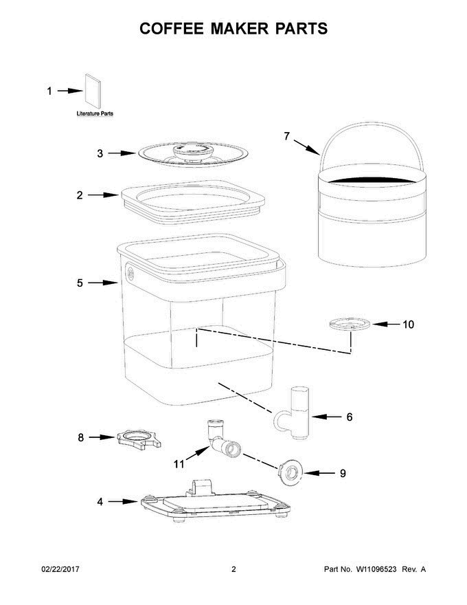 02 - Coffee Maker Parts Diagram and Parts List for KCM4212SX0  KitchenAid Coffee Maker