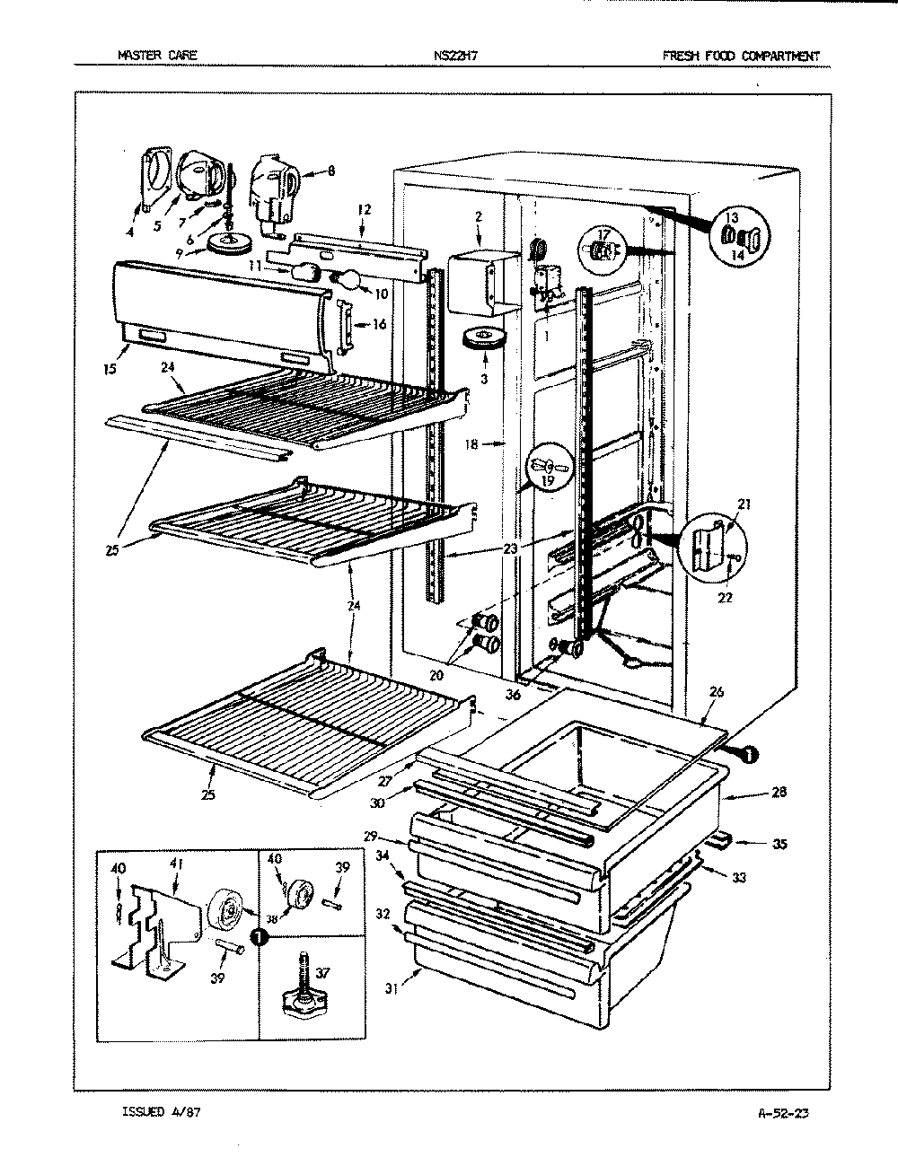 03 - Fresh Food Compartment Diagram and Parts List for NS22H7  Whirlpool Refrigerator