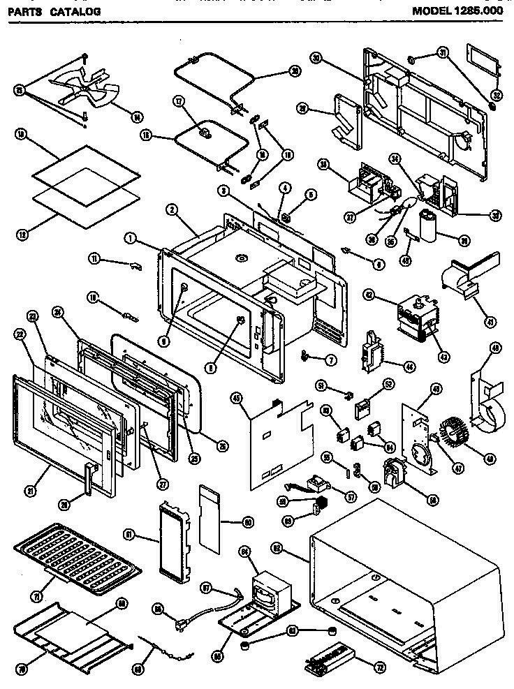 01 - Page 1 Diagram and Parts List for 1285000  Whirlpool Microwave