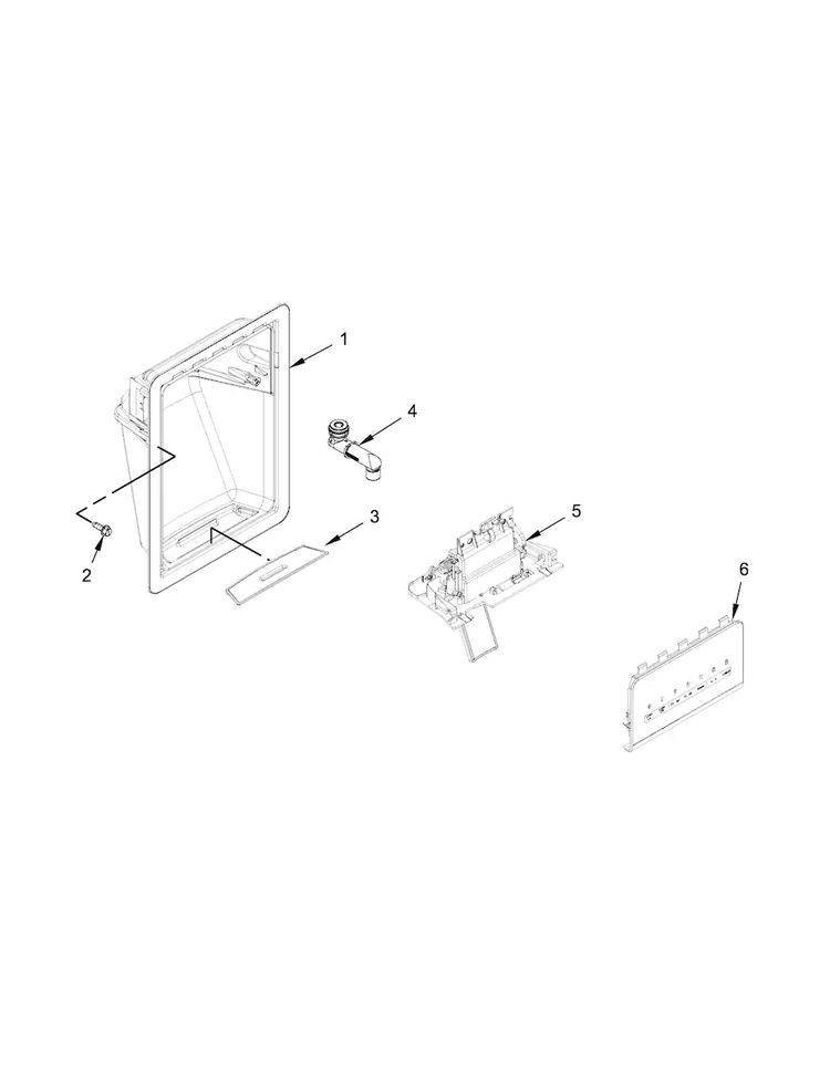 Dispenser Parts Diagram and Parts List for WRS322FDAD01  Whirlpool Refrigerator