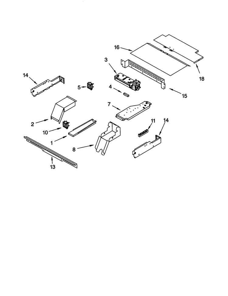 Top Venting Diagram and Parts List for KEBI107DWH10  KitchenAid Wall Oven