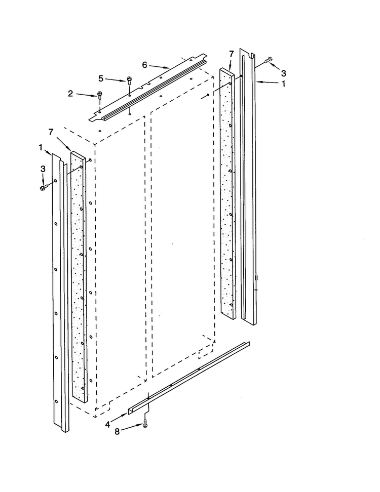 Cabinet Trim Diagram and Parts List for KSSS36QJS00  KitchenAid Refrigerator