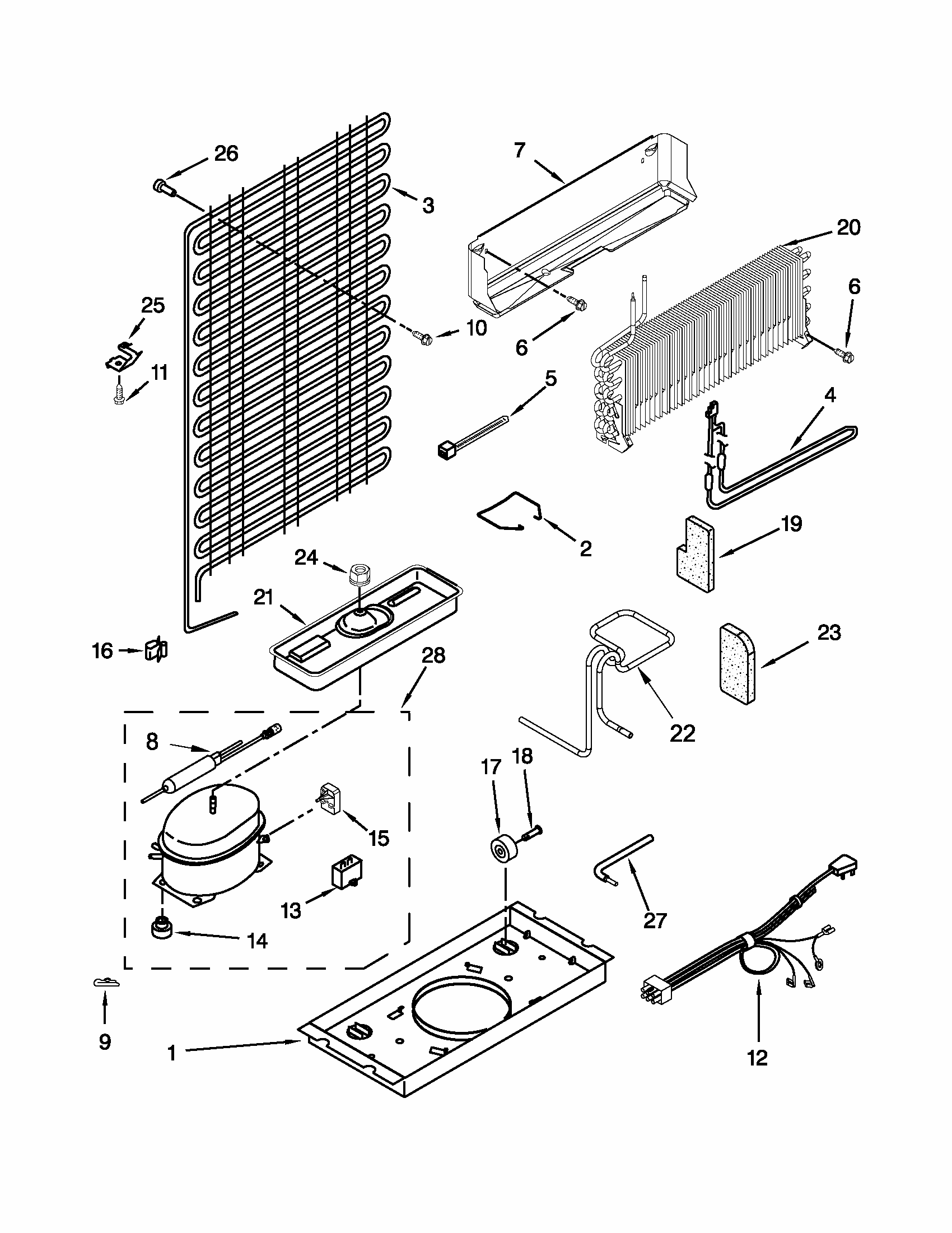 Unit Parts Diagram and Parts List for ST14CKXSQ02  Whirlpool Refrigerator