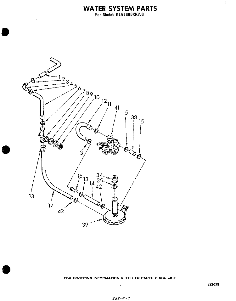 WATER SYSTEM Diagram and Parts List for GLA7900XKW0  Whirlpool Washer