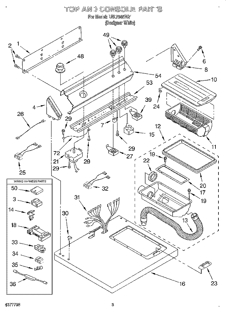 SECTION Diagram and Parts List for LEL7646EQ1  Whirlpool Dryer