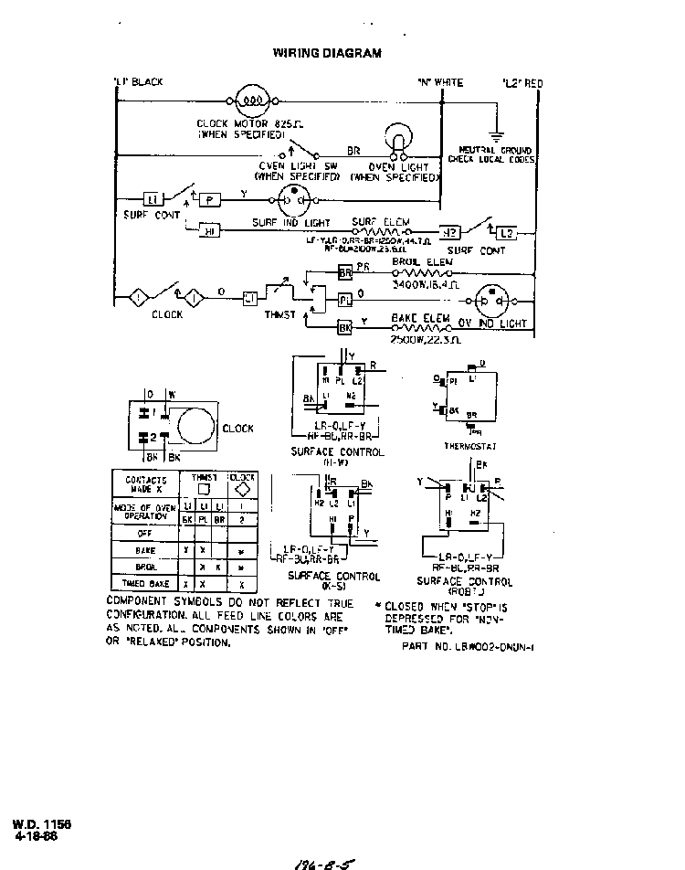 Wiring Diagram Diagram and Parts List for F5558*0  Roper Range