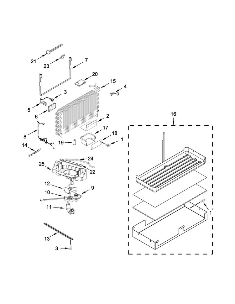 Lower Unit And Tube Parts Diagram and Parts List for KBBR306EPA00  KitchenAid Refrigerator