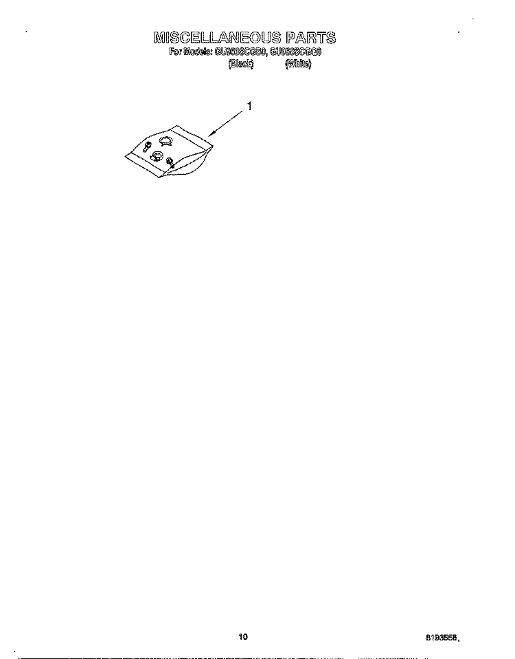 MISCELLANEOUS Diagram and Parts List for GU960SCGQ0  Whirlpool Dishwasher