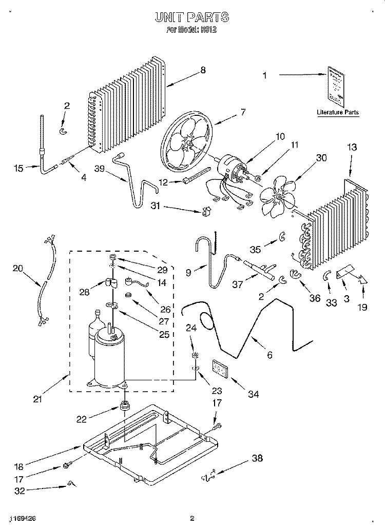 UNIT Diagram and Parts List for R812  Whirlpool Air Conditioner