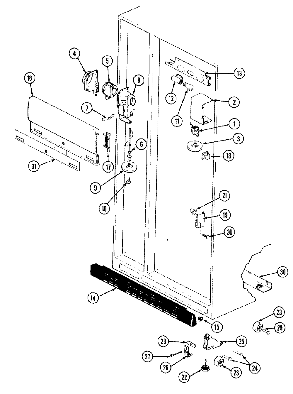 03 - Fresh Food Compartment Diagram and Parts List for RC244PDV  Whirlpool Refrigerator