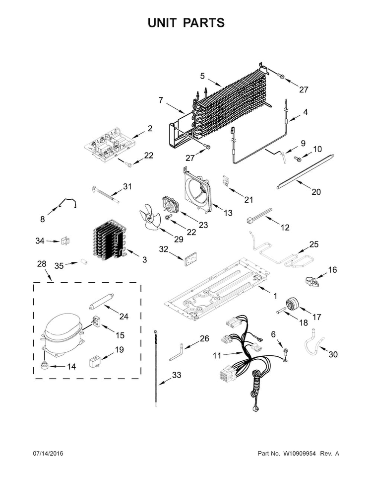 Unit Parts Diagram and Parts List for WRT108FZDM02  Whirlpool Refrigerator