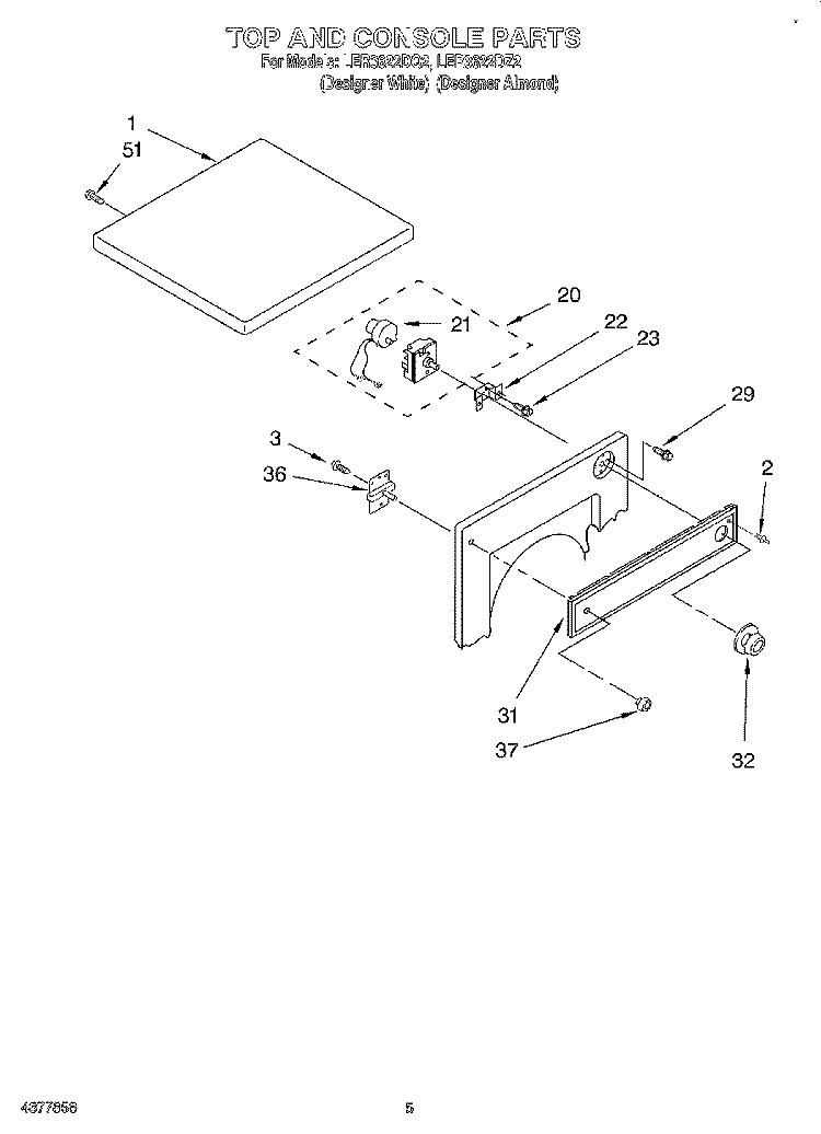 SECTION Diagram and Parts List for LER3622DZ2  Whirlpool Dryer