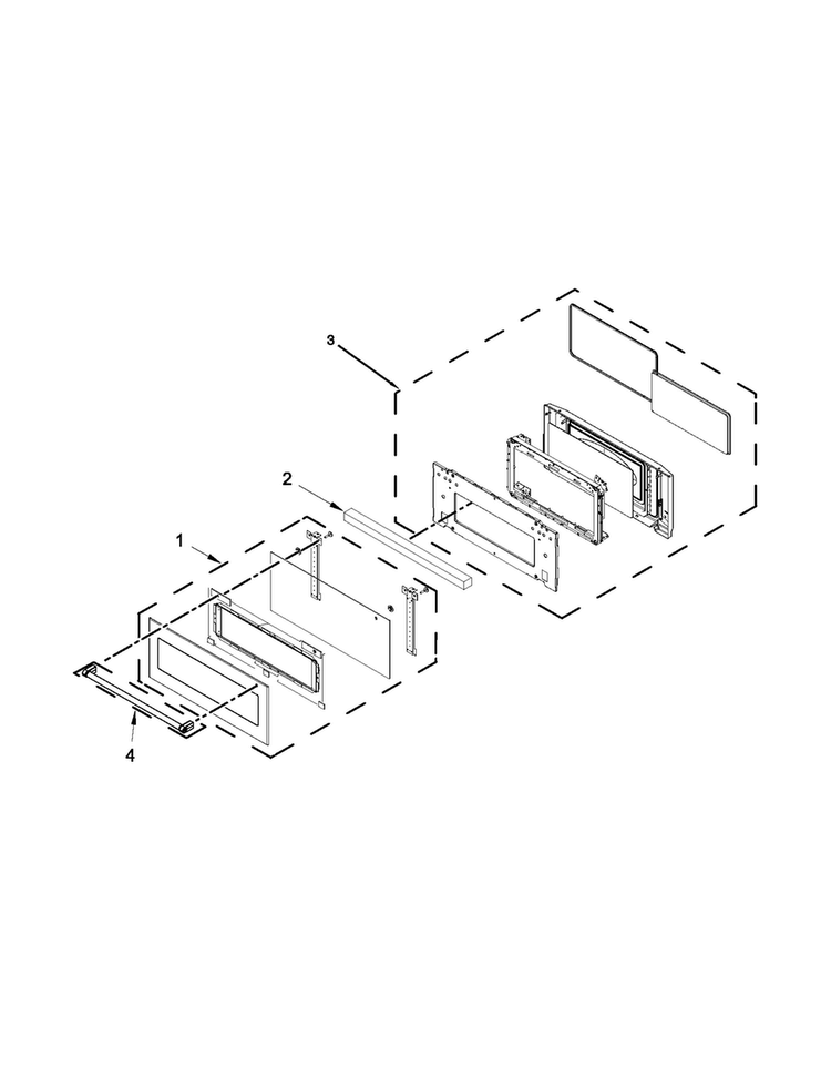 Microwave Door Parts Diagram and Parts List for KOCE500EBL01  KitchenAid Microwave