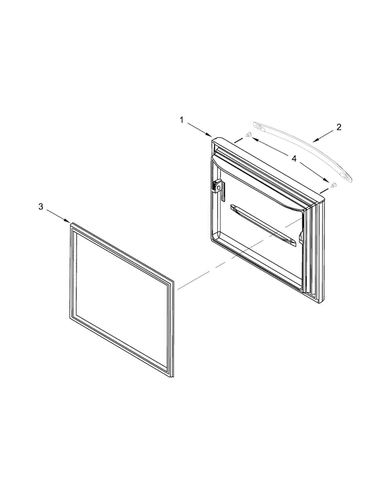 Freezer Door Parts Diagram and Parts List for WRB329DFBB00  Whirlpool Refrigerator