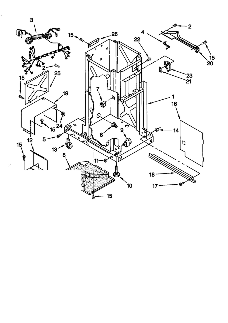 Frame Diagram and Parts List for GX9000QPGS1  Whirlpool Trash Compactor