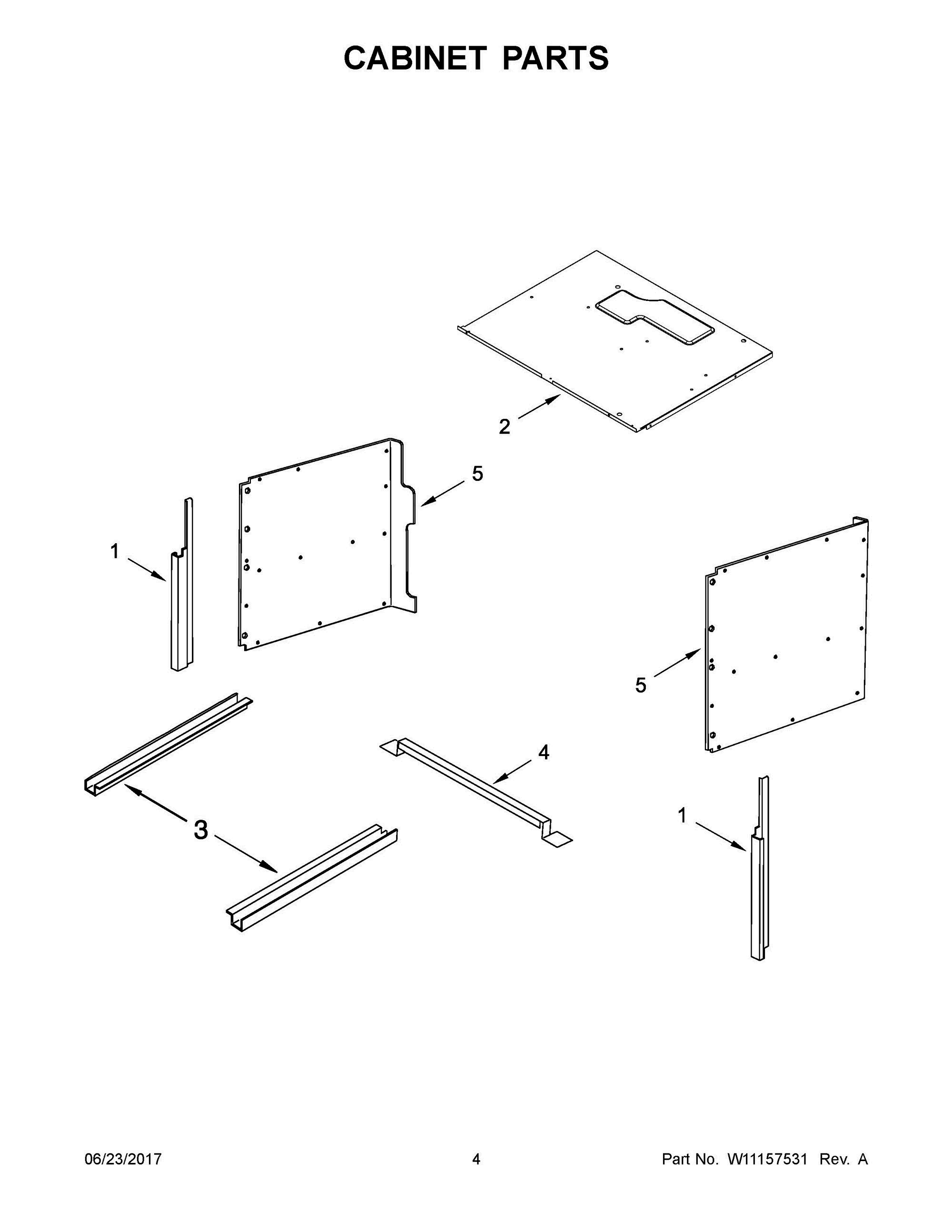 03 - CABINET PARTS Diagram and Parts List for IMBS104GSS00  Whirlpool Microwave