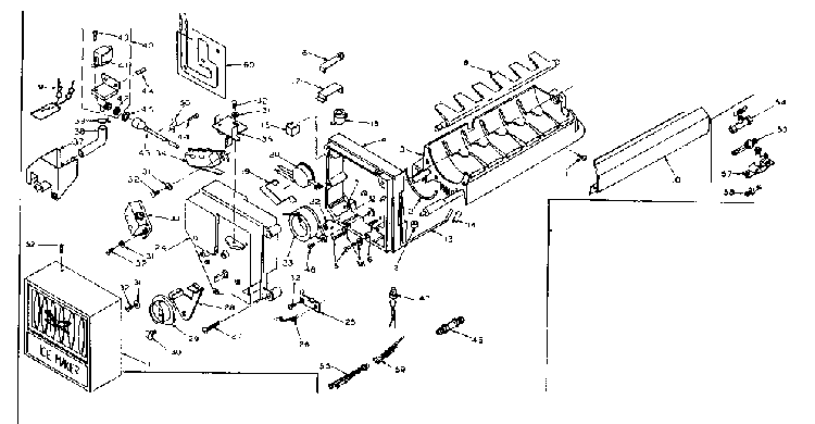 Icemaker Parts Diagram and Parts List for 106W16EIM5  Kenmore Refrigerator