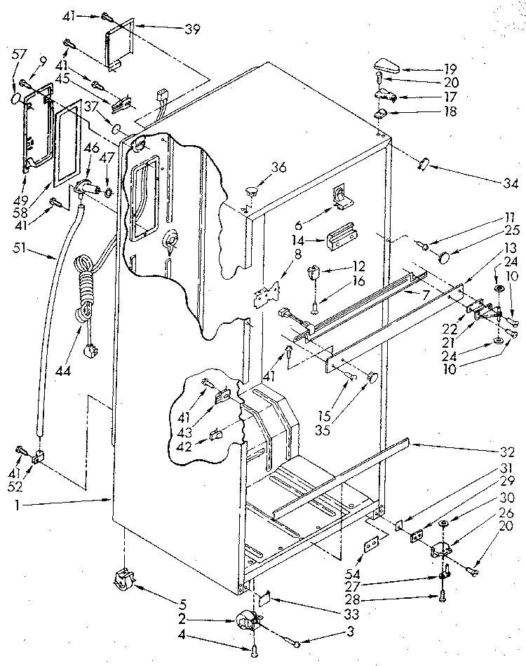 Cabinet Diagram and Parts List for ET16AKXSG10  Whirlpool Refrigerator