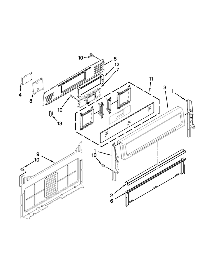 Control Panel Parts Diagram and Parts List for KGRS306BSS2  KitchenAid Range