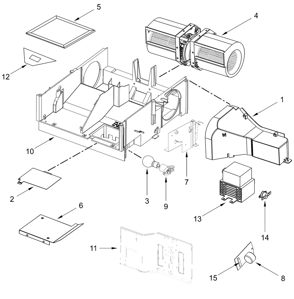 Air Flow Parts Diagram and Parts List for WMMS3130RZ01  Whirlpool Microwave