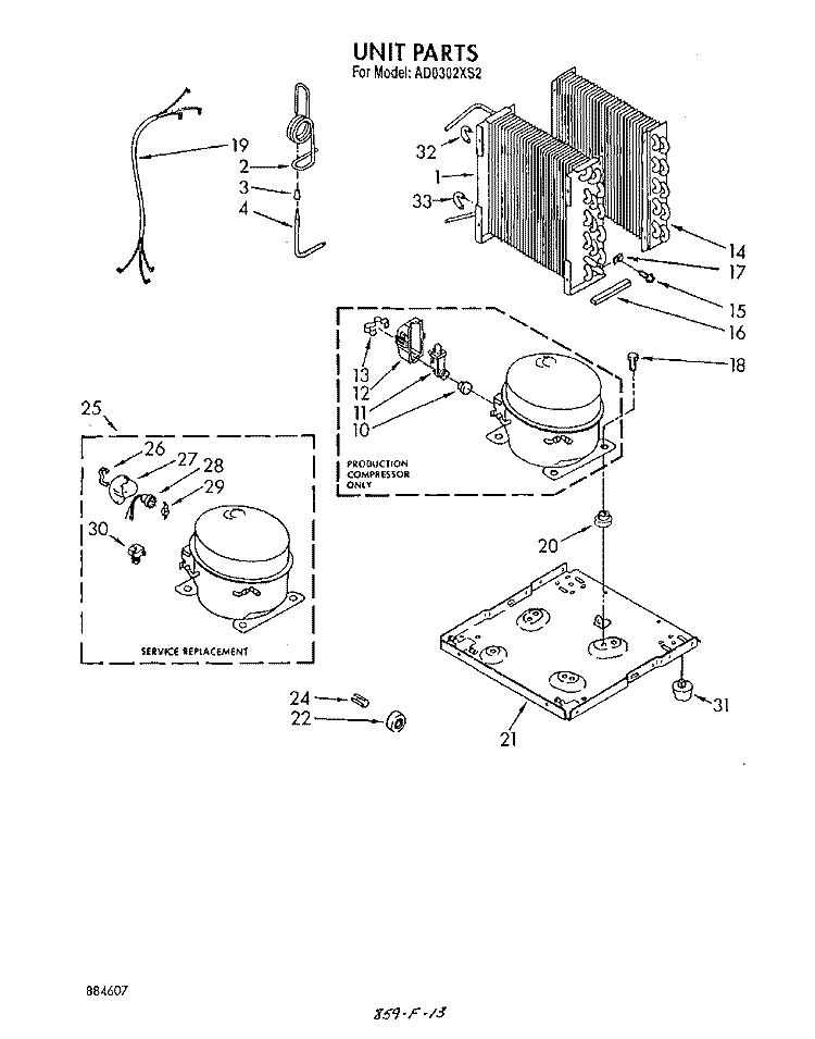 SECTION Diagram and Parts List for AD0302XS2  Whirlpool Dehumidifier