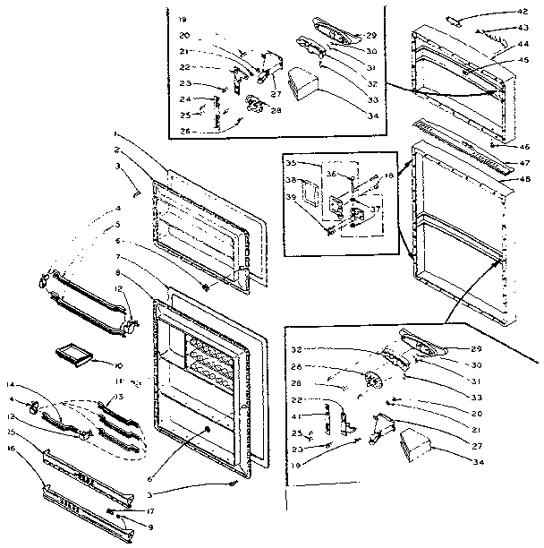 Refrigerator Door Parts Diagram and Parts List for 106L13TDSL-F  Kenmore Refrigerator
