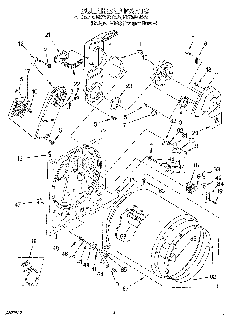 SECTION Diagram and Parts List for KEYS677EZ2  KitchenAid Dryer