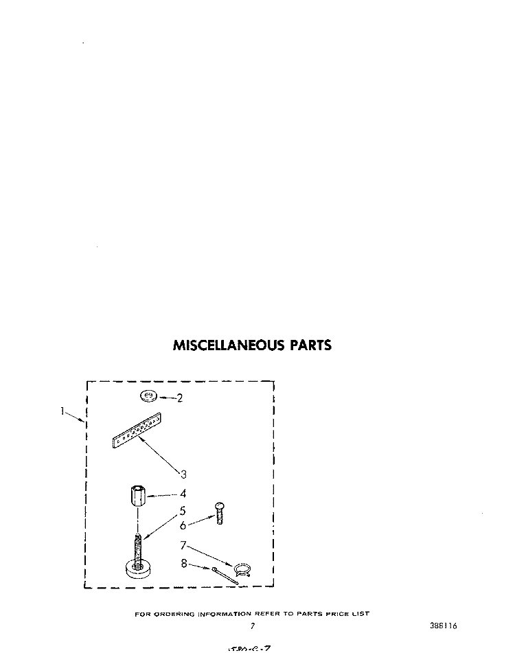 MISCELLANEOUS Diagram and Parts List for LA7700XPW3  Whirlpool Washer