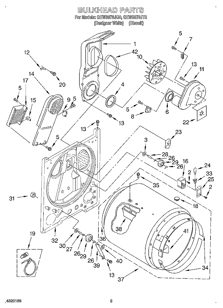 SECTION Diagram and Parts List for GEW9878JT0  Whirlpool Dryer