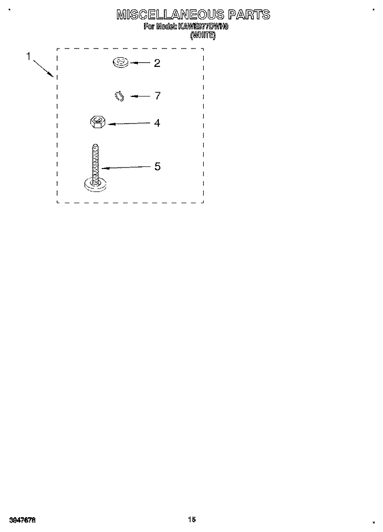 MISCELLANEOUS, LIT/OPTIONAL Diagram and Parts List for KAWE977DWH0  KitchenAid Washer