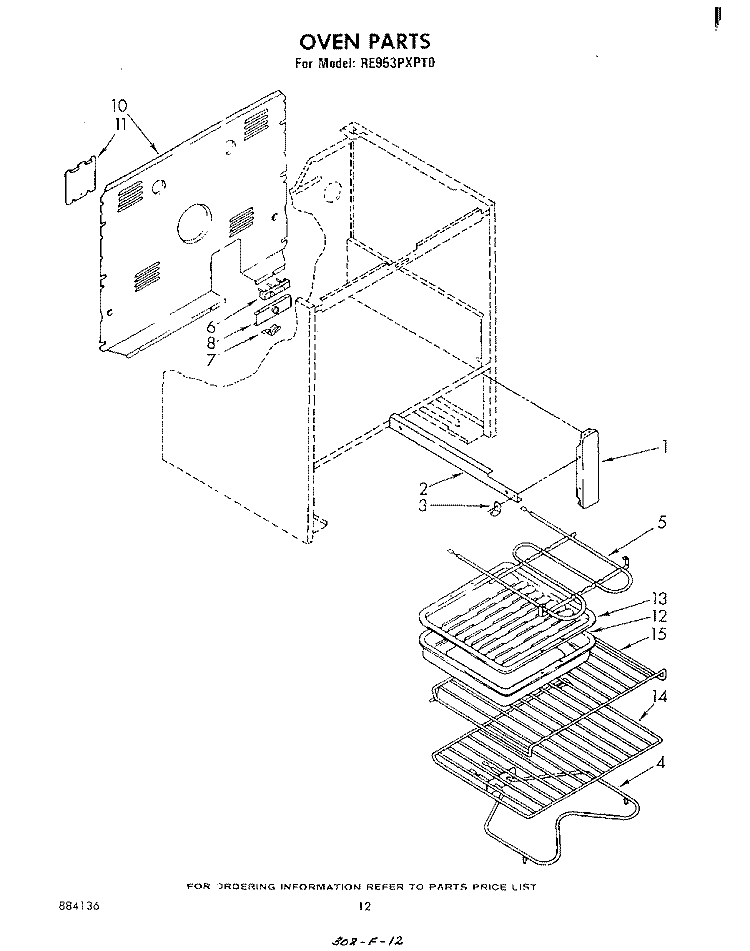 OVEN (CONTINUED) , LITERATURE AND OPTIONAL Diagram and Parts List for RE953PXPT0  Whirlpool Range