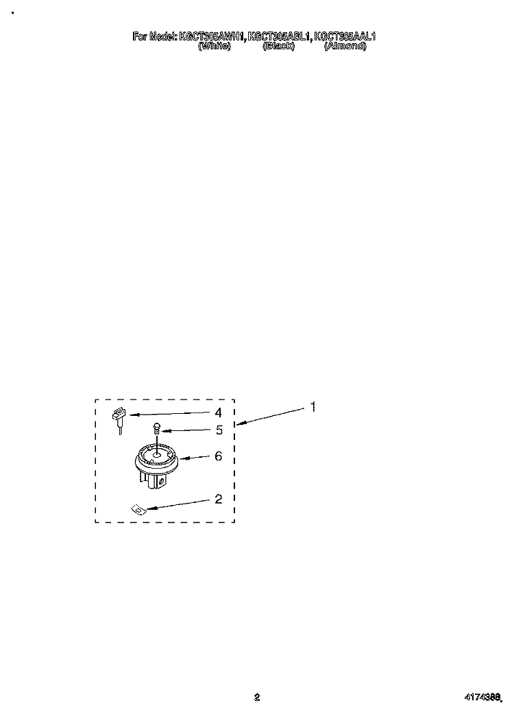 SEALED GAS BURNER KIT Diagram and Parts List for KGCT305ABL1  KitchenAid Cooktop
