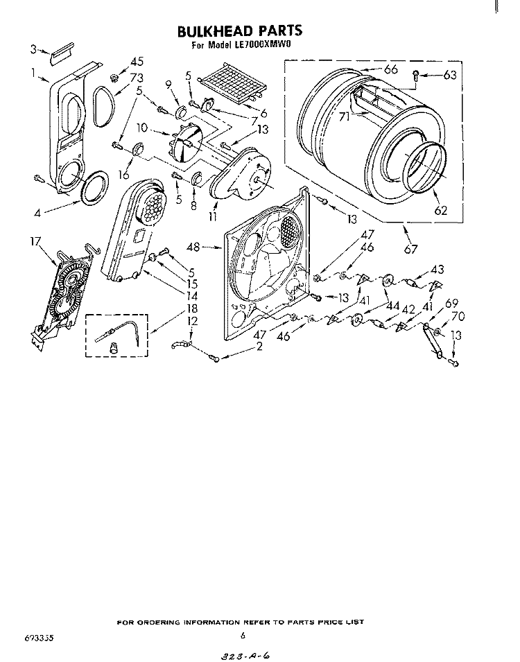 SECTION Diagram and Parts List for LE7000XMW0  Whirlpool Dryer
