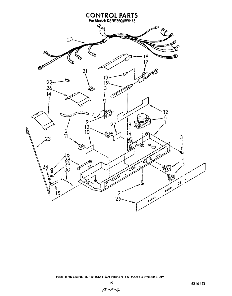 CONTROL Diagram and Parts List for KSRS25QWAL13  KitchenAid Refrigerator