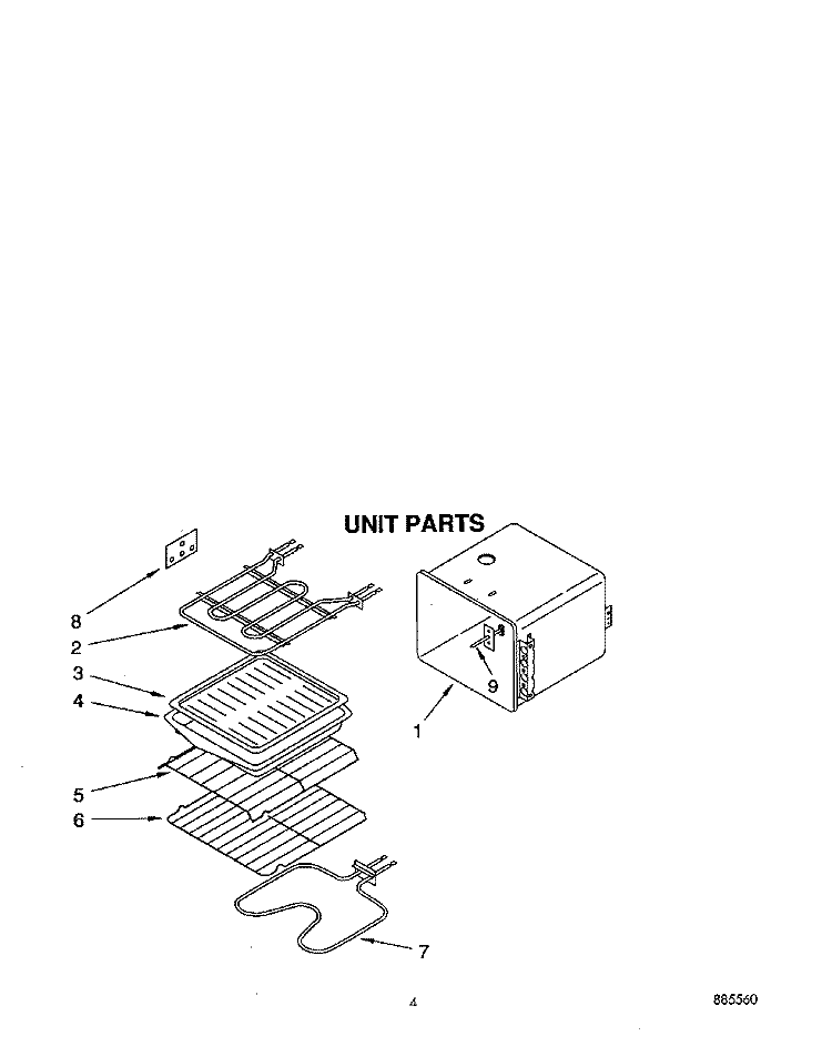 UNIT Diagram and Parts List for RB160PXYQ5  Whirlpool Wall Oven