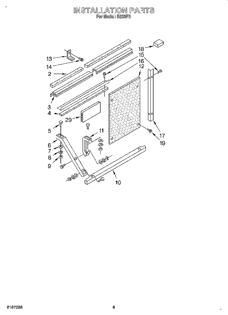 INSTALLATION Diagram and Parts List for R253F0  Whirlpool Air Conditioner