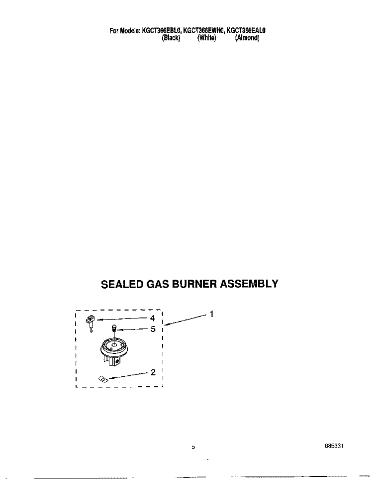 SECTION Diagram and Parts List for KGCT366EAL0  KitchenAid Cooktop